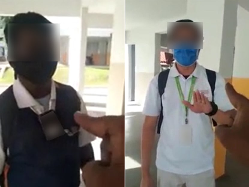 In a video that was posted on Reddit on Friday, a man is heard berating two NEA enforcement officers who had caught him smoking at the void deck.