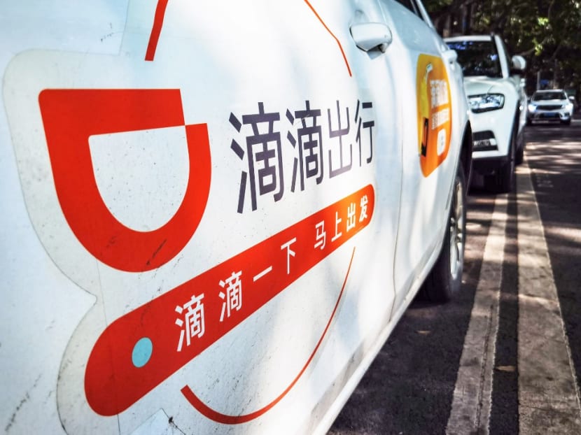 A logo of China's ride-hailing giant Didi is seen on a car in Nanjing, in China's eastern Jiangsu province on July 21, 2022.