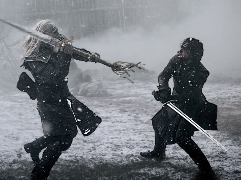 Jon Snow (right) battles a White Walker in this scene from Game Of Thrones. Photo: HBO