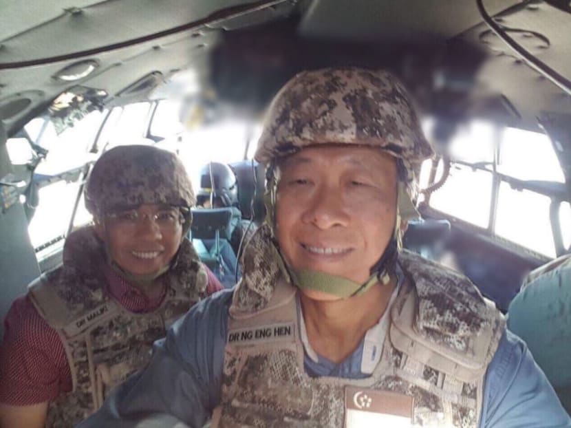 Defence Minister Dr Ng Eng Hen, together with Senior Minister of State Dr Maliki Osman, on their way to visit SAF troops in Iraq. Photo: Dr Ng Eng Hen Facebook