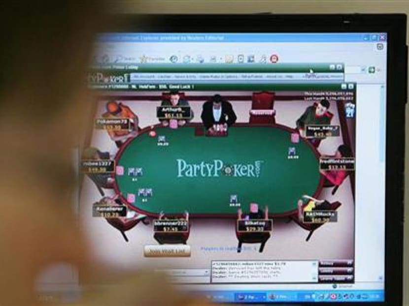 A computer screen displays an online gambling website, Oct 2, 2006. Photo: Reuters