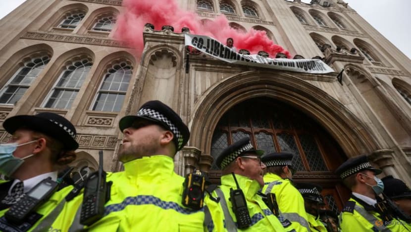 Climate change activists target City of London's Guildhall Climate change activists target City of London's Guildhall