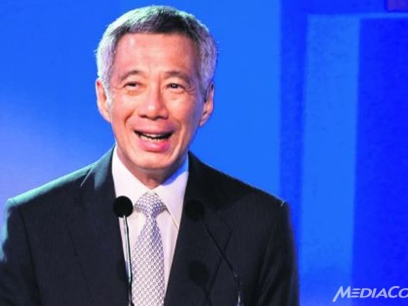Prime Minister Lee Hsien Loong delivering a speech. Photo: Channel NewsAsia