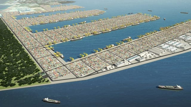 大士港口首阶段已运作 约20年后将成全球最大自动化港口
