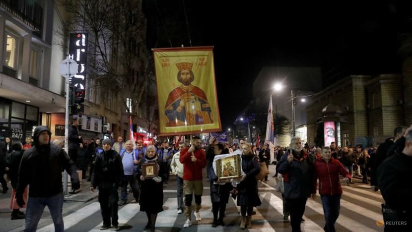 Thousands in Belgrade protest against Western-backed Serbia-Kosovo deal Thousands in Belgrade protest against Western-backed Serbia-Kosovo deal