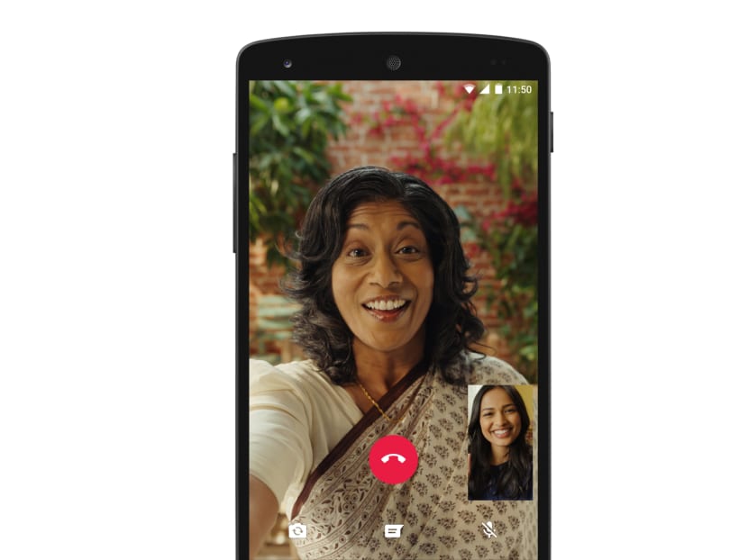 A screenshot of a Whatsapp video call. Photo: Whatsapp
