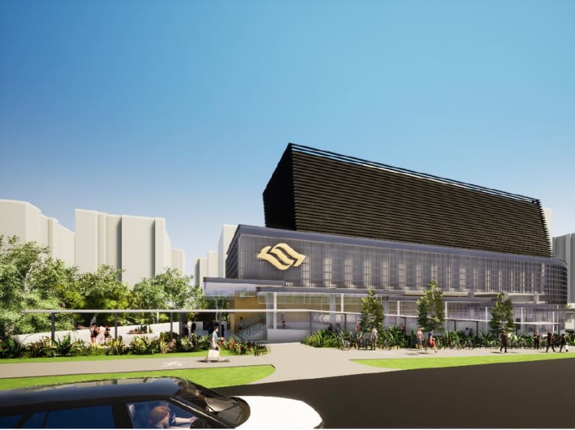 An artist's impression of the Cross Island Line's Loyang MRT Station. An artist's impression of the Cross Island Line's Loyang MRT Station.