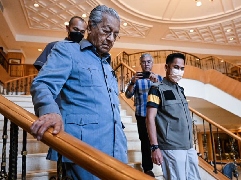 Malaysia former prime minister Mahathir Mohamad leaves after a press conference in Putrajaya on Oct 11.