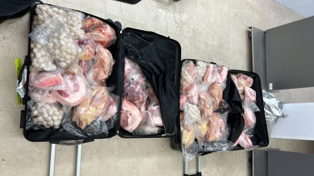 非法携200多公斤冷冻肉类进我国 中国旅客被罚1万7500元