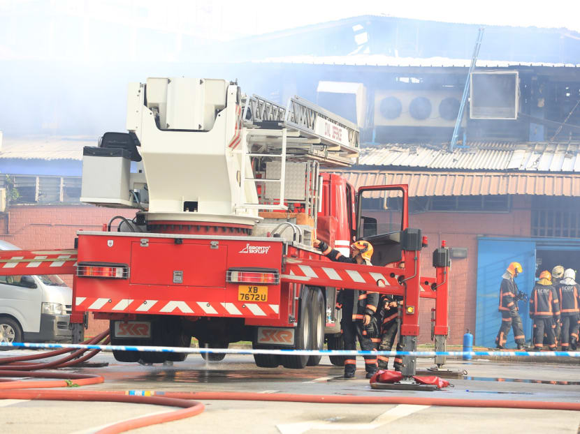 Massive fire put out at Toa Payoh Industrial Park Massive fire put out at Toa Payoh Industrial Park