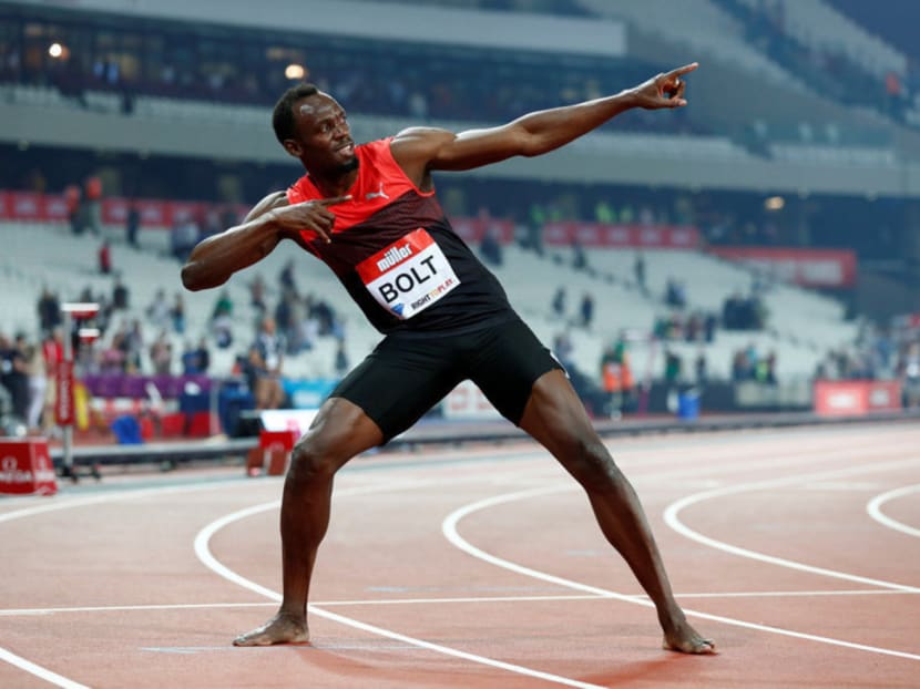 Jamaica’s Usain Bolt celebrating after winning the men’s 200m in London last Friday. The sprinter is looking for the cinematic bookend at the Rio de Janeiro Olympic Games that would confirm him as the first person ever to win three successive Olympic 100m titles. Photo: Reuters