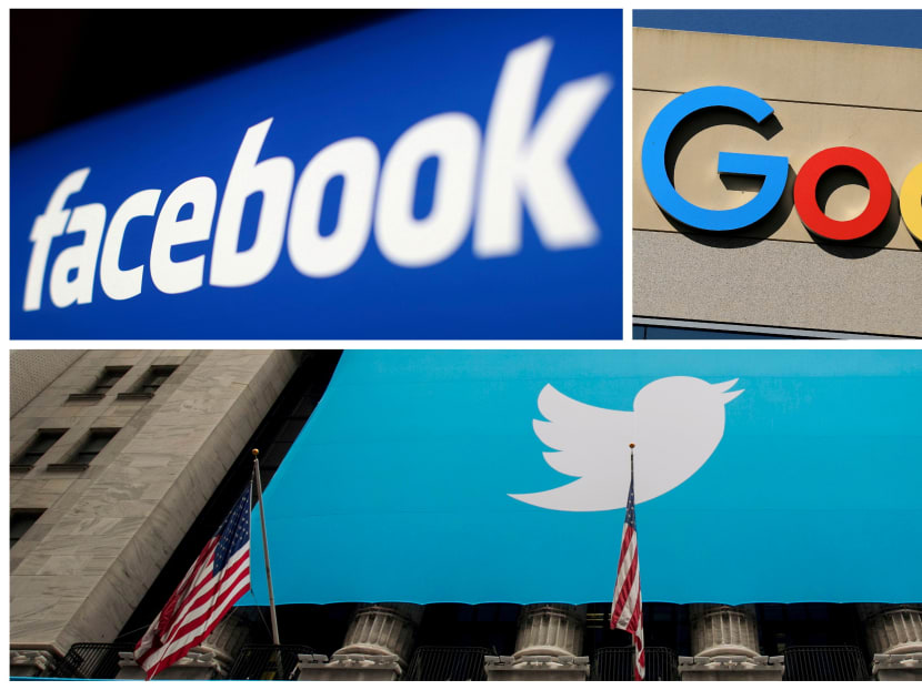Facebook, Google and Twitter logos are seen in this combination photo from Reuters files. Facebook, Google and Twitter logos are seen in this combination photo from Reuters files.