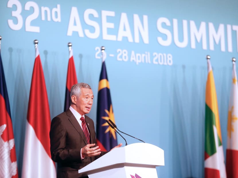 Prime Minister Lee Hsien Loong speaking at the 32nd Association of South-east Asian Nations Summit (Asean).