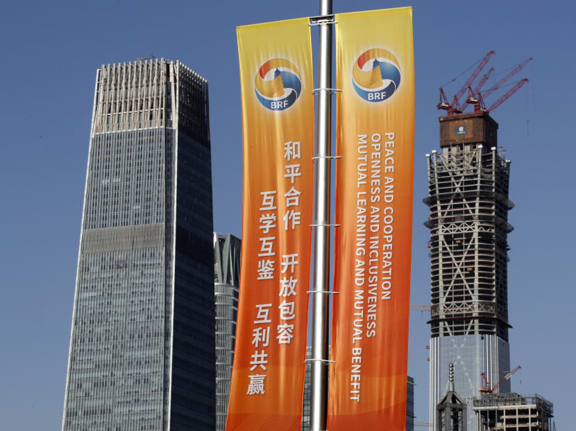 Banners for the Belt and Road Forum in Beijing. Photo: AP