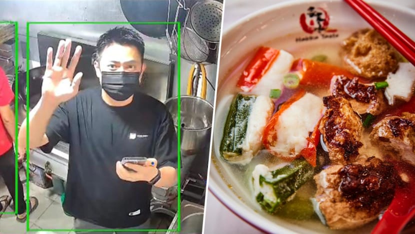 3rd-Gen Hawker Sells Hakka Mee, Yong Tau Foo Under CCTV Supervision By Dad In Malaysia