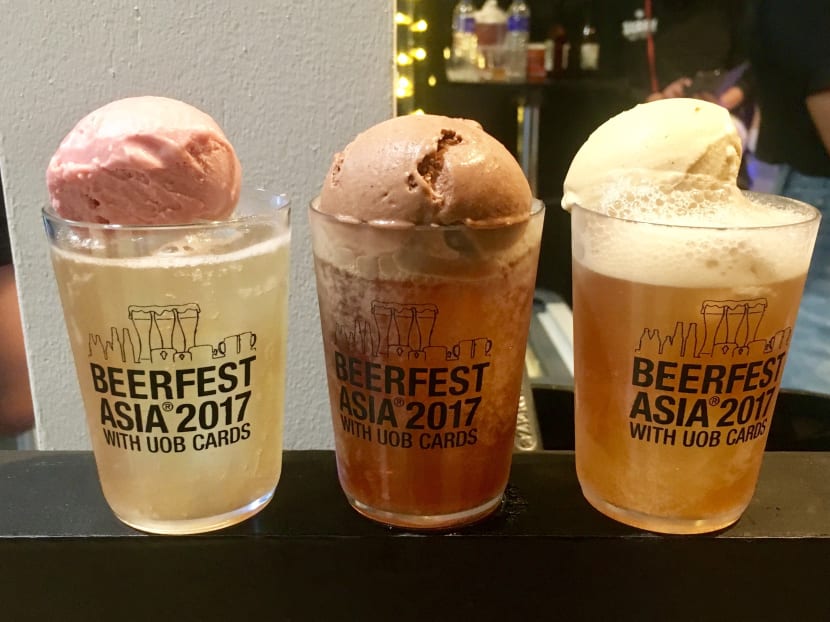 These beer floats are from a collaboration between Stark Craft Beer and local ice cream shop, Creamier. Photo: Cheryl Lin/ TODAY