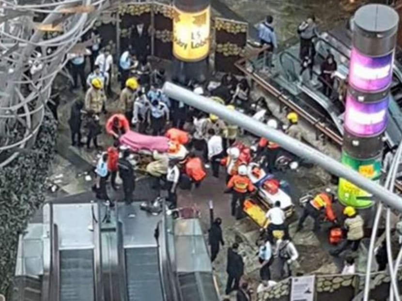 More than 17 people were injured on an escalator at Langham Place, Mong Kok. Photo: Handout/South China Morning Post