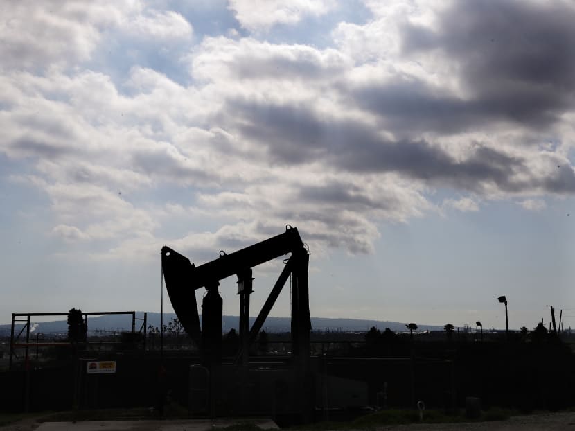An oil pumpjack stands idle amidst the coronavirus pandemic on April 20, 2020 in Signal Hill, California.