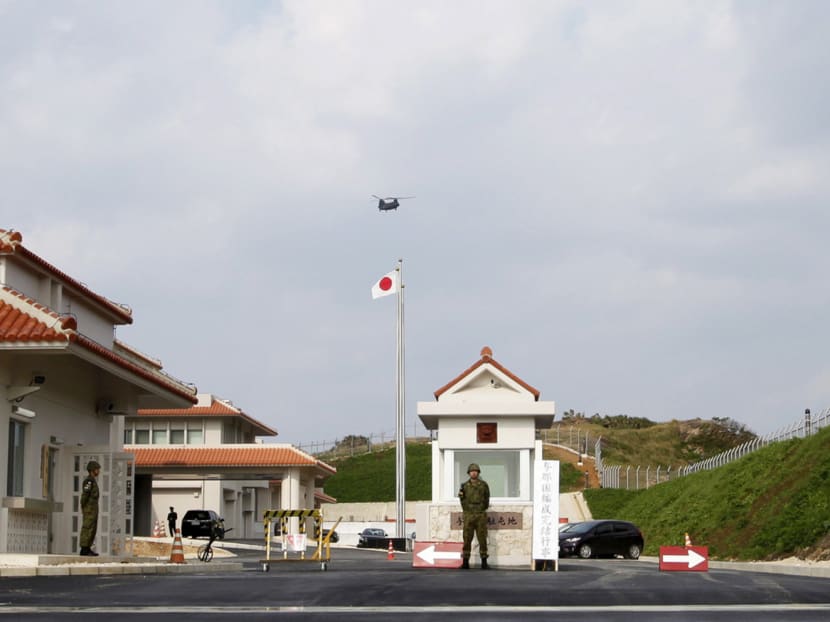 A soldier from Japan’s Self Defence Forces keeps watch at the entrance of the military base on the island of Yonaguni in the Okinawa prefecture. The island is 120km from Taiwan but 2,000km from Tokyo, and has a population of 1,715. Photo: Reuters