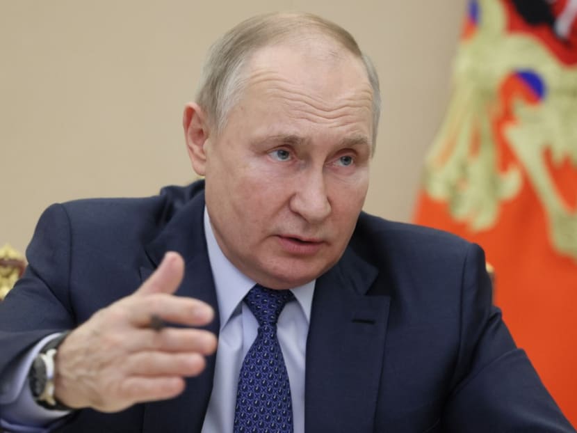 Russian President Vladimir Putin holds the annual meeting of the Presidential Council for Civil Society and Human Rights, via video conference, in Moscow on Dec 7, 2022.
Russian President Vladimir Putin holds the annual meeting of the Presidential Council for Civil Society and Human Rights, via video conference, in Moscow on Dec 7, 2022.