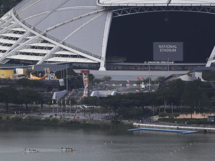 A view of the National Stadium within the Singapore Sports Hub.