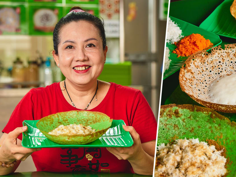 Madam Nguyen Thi Kieu Hanh (left), owner of Mr Appam hawker stall, with the food items on sale. Madam Nguyen Thi Kieu Hanh (left), owner of Mr Appam hawker stall, with the food items on sale.