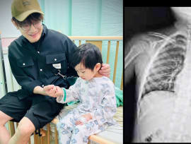 4-year-old son of Taiwanese singer accidentally swallowed a coin and it got stuck in his throat