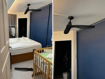 #trending: Dad seeks compensation after ceiling fan blade breaks and falls near baby's crib