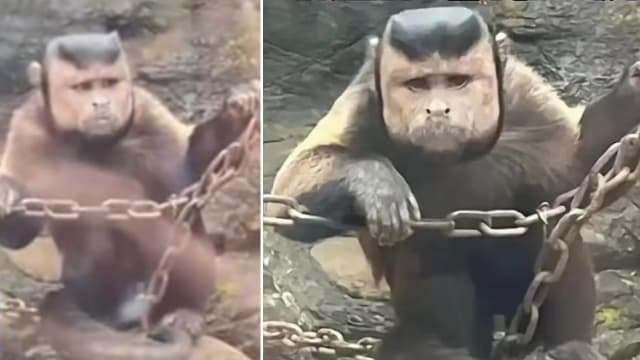 中国动物园“国字脸”猴 引全网围观