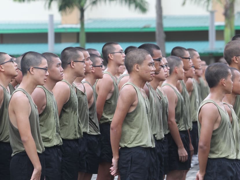 National Service recruits at SAF Basic Military Training camp. TODAY file photo