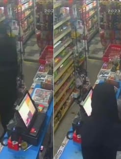 Images of the attempted robbery captured on a closed circuit television camera.