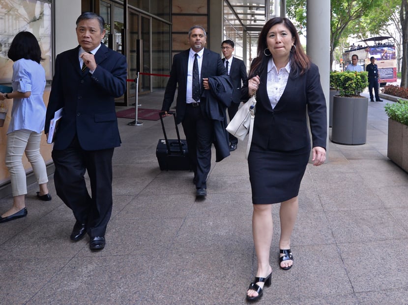 The Attorney-General's Chambers said the actions of convicted murderer Kho Jabing’s three lawyers - Mr Alfred Dodwell (second from left), Ms Jeannette Chong-Aruldoss (right) and Mr Gino Hardial Singh (not pictured) - amounted to an abuse of court processes and "not in keeping with the paramount duty a lawyer owed to the Court”. Photo: Robin Choo The Attorney-General's Chambers said the actions of convicted murderer Kho Jabing’s three lawyers - Mr Alfred Dodwell (second from left), Ms Jeannette Chong-Aruldoss (right) and Mr Gino Hardial Singh (not pictured) - amounted to an abuse of court processes and "not in keeping with the paramount duty a lawyer owed to the Court”. Photo: Robin Choo