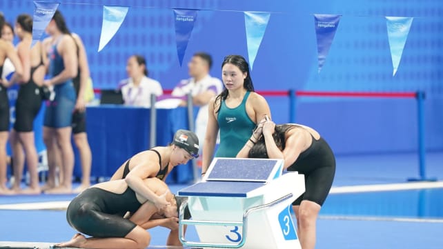 Tears for Singapore women’s 4x100m medley squad after disqualification denies team Asian Games bronze