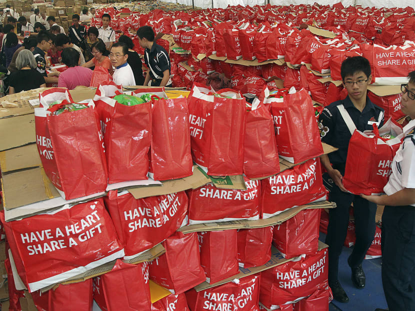 The Boys’ Brigade’s community-giving project, one of the donation programmes in Singapore. The proportion of donors in the survey fell to its lowest in a decade, with 83 per 
cent of those surveyed this year 
saying that they gave to charity. Today File Photo