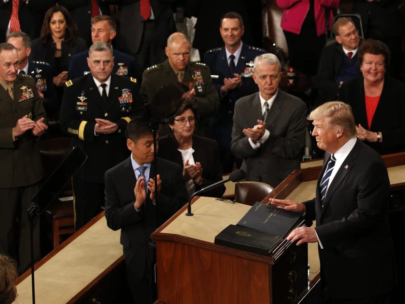 Donald Trump addressing the joint session of Congress. Photo: Reuters