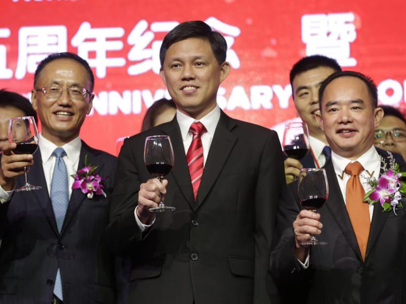 Minister Chan Chun Sing (centre) said the role of Chinese associations has evolved. Photo: Wee Teck Hian