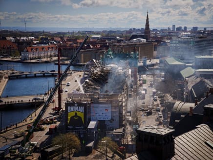 Firefighters work on putting out the still-smouldering blaze at the Boersen, Copenhagen's Old Stock Exchange in Denmark on April 17, 2024.