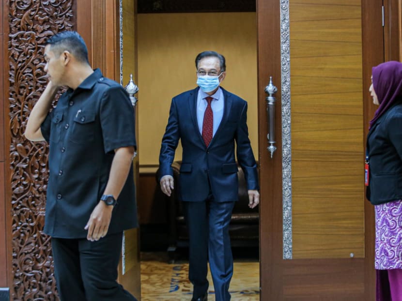 Port Dickson MP Anwar Ibrahim is pictured during the second meeting of the third session of the 14th Parliament in Kuala Lumpur on July 13, 2020.