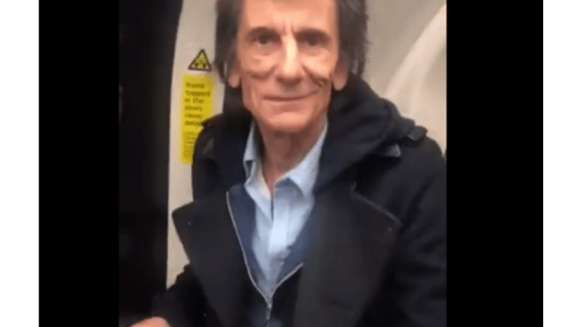 Ronnie Wood rides tube to BRITs Ronnie Wood rides tube to BRITs