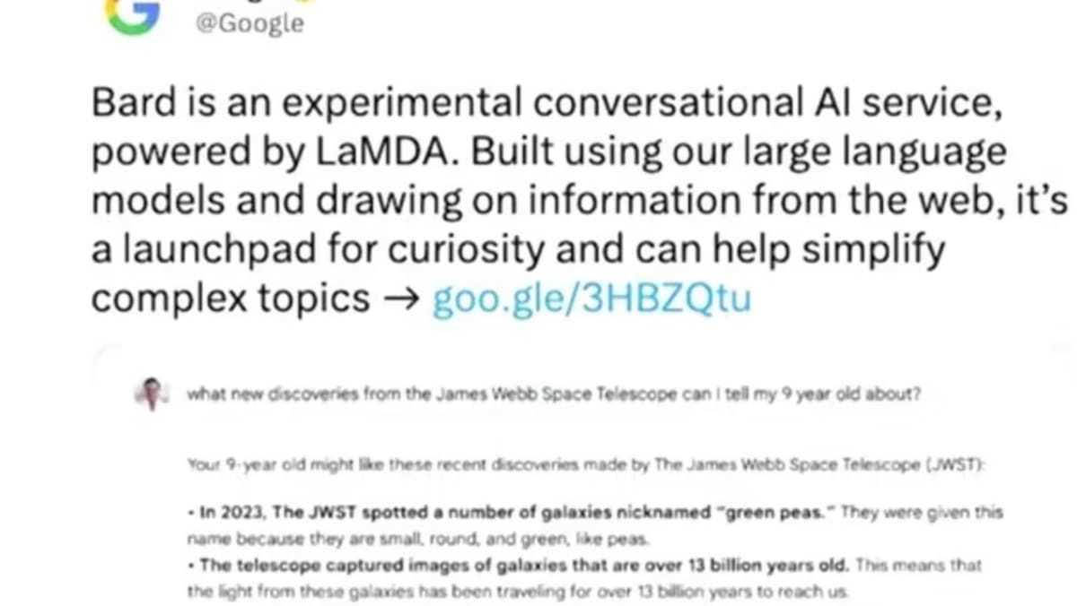 Alphabet shares dive after google ai chatbot bard flubs answer in ad