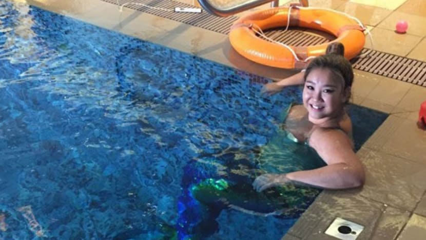 Mermaid Joyce Cheng suffers wardrobe malfunction?