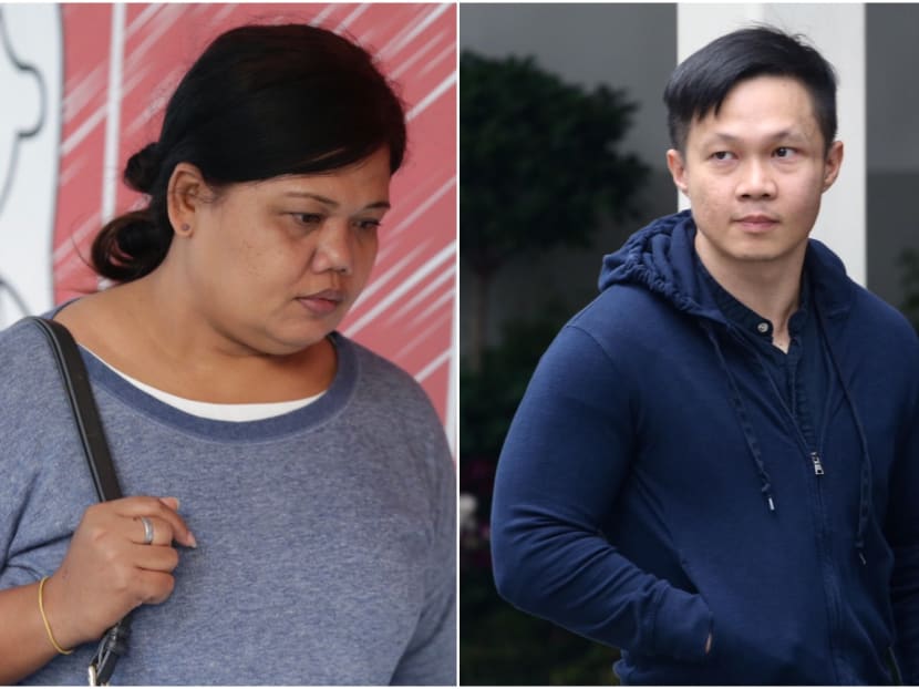 Ms Parti Liyani (left) and Mr Karl Liew (right) in photos taken in 2018. The Ministry of Manpower had issued an advisory to Mr Karl Liew and a caution notice to his mother in May 2018 for making Ms Parti work illegally at his home and office.