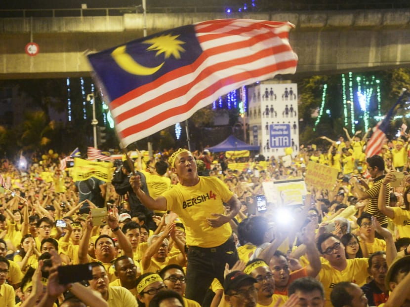 A protester joins thousands in Kuala Lumpur during the two-day Bersih (The Coalition for Free and Fair Elections) rally, which ended on Sunday. Photo: AP