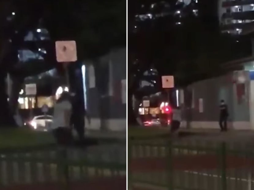 Screenshots from an online video that captured Soo Cheow Wee being shot by a police officer on Feb 17, 2022. Screenshots from an online video that captured Soo Cheow Wee being shot by a police officer on Feb 17, 2022.