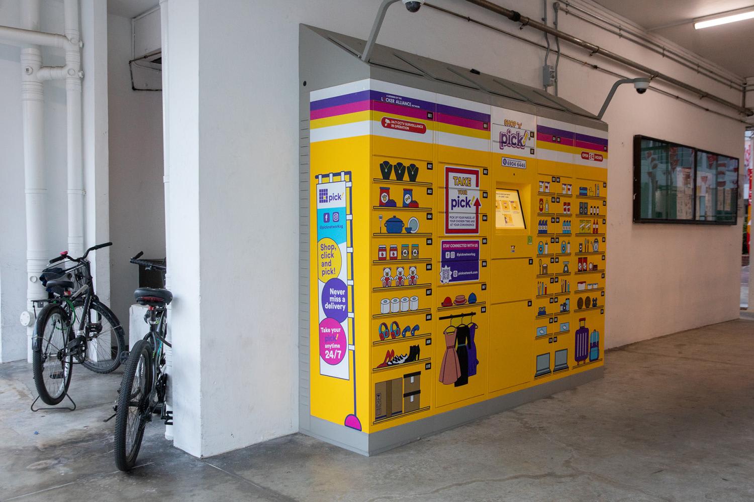 Pick Network parcel delivery locker station at the void deck of Block 718 Woodlands Avenue 6. Pick Network parcel delivery locker station at the void deck of Block 718 Woodlands Avenue 6.