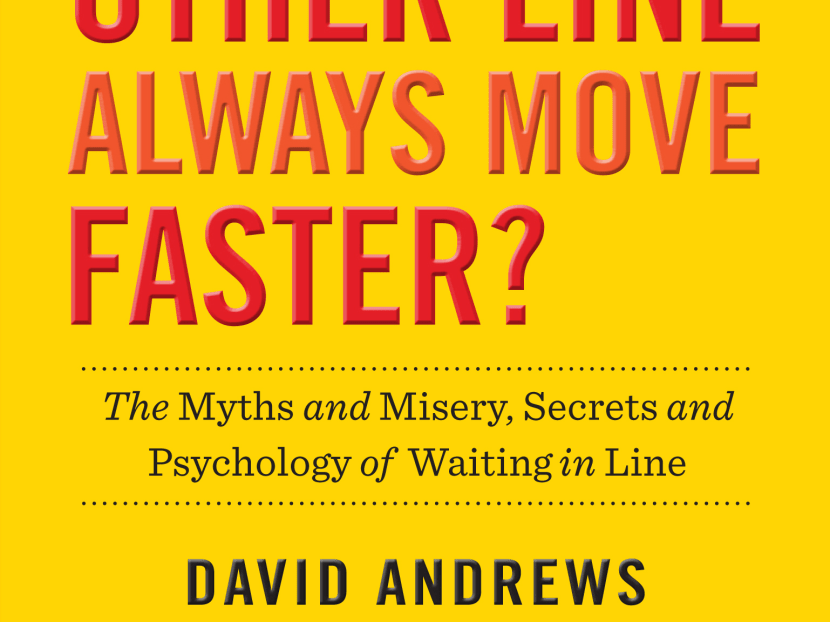 This book cover image provided by Workman Publishing shows "Why Does the Other Line Always Move Faster: The Myths and Misery, Secrets and Psychology of Waiting in Line," by David Andrews. Photo: Workman Publishing via AP