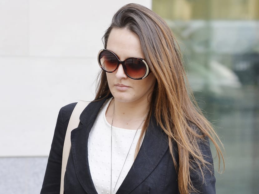 Meerkat expert Caroline Westlake leaves Westminster Magistrates Court after being sentenced to 80 hours community service for glassing a love-rival, in London,  Wednesday Oct. 14, 2015. Photo: AP