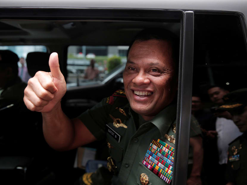 Indonesian military chief Gatot Nurmantyo and his wife had planned to leave Indonesia last Saturday evening, but were told by their airline shortly before departure that US Customs would deny them entry. Photo: Reuters