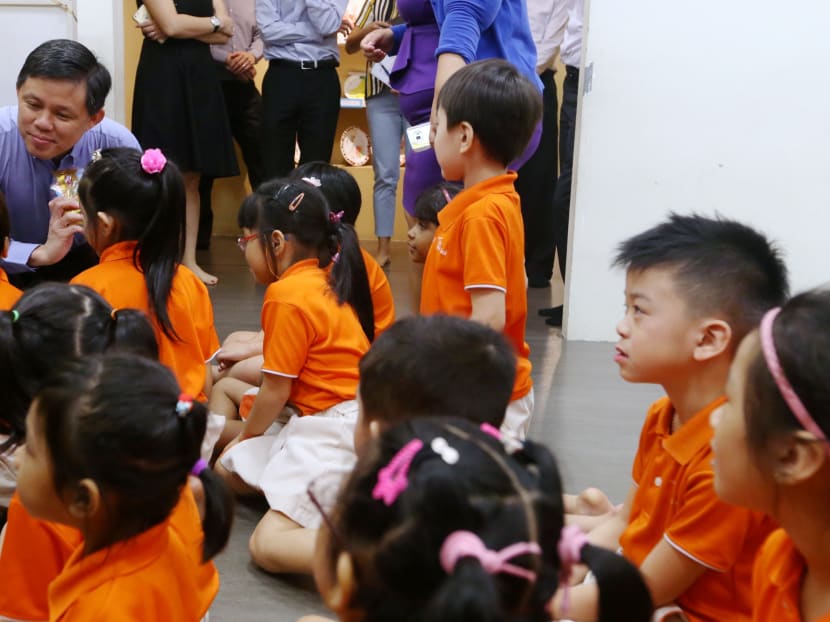 A new Child Support Model was announced by National Trades Union Congress (NTUC) Secretary-General Chan Chun Sing at a Children’s Day celebration at My First Skool at Chin Swee on Sept 29, 2016. Photo: Koh Mui Fong/TODAY