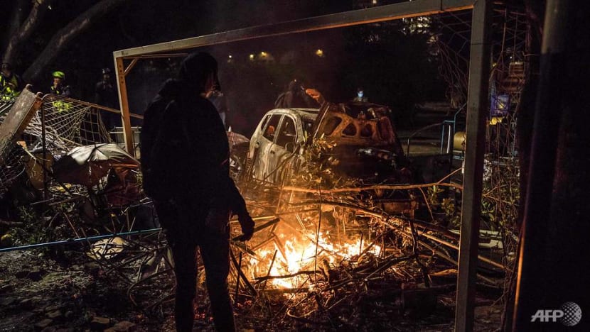 In photos: Hong Kong university campuses burn as student protesters battle police In photos: Hong Kong university campuses burn as student protesters battle police